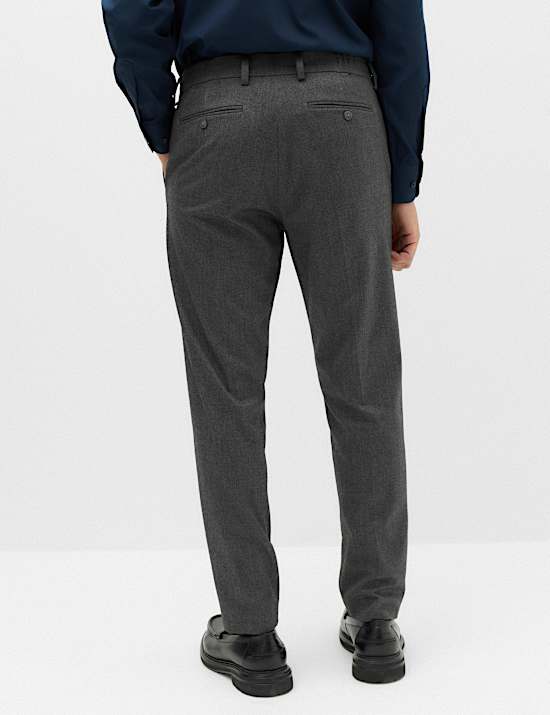 Tailored Fit Flannel Smart Trousers