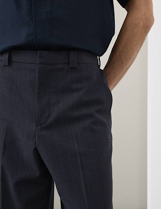 Relaxed Fit Textured Trousers