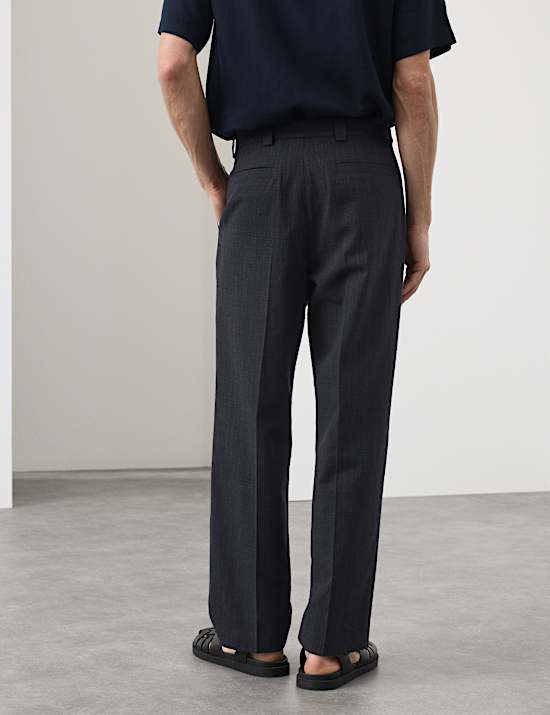Relaxed Fit Textured Trousers