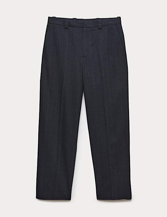 Relaxed Fit Textured Trousers