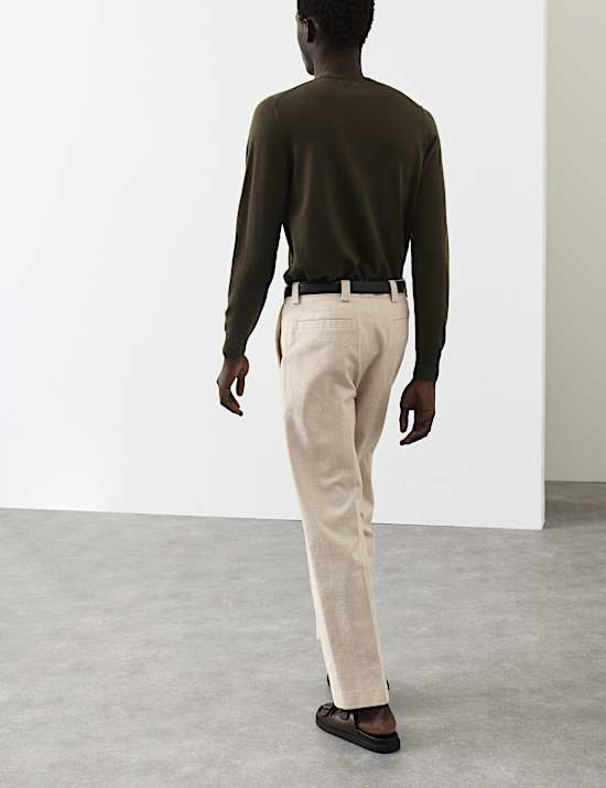 Relaxed Fit Textured Trousers