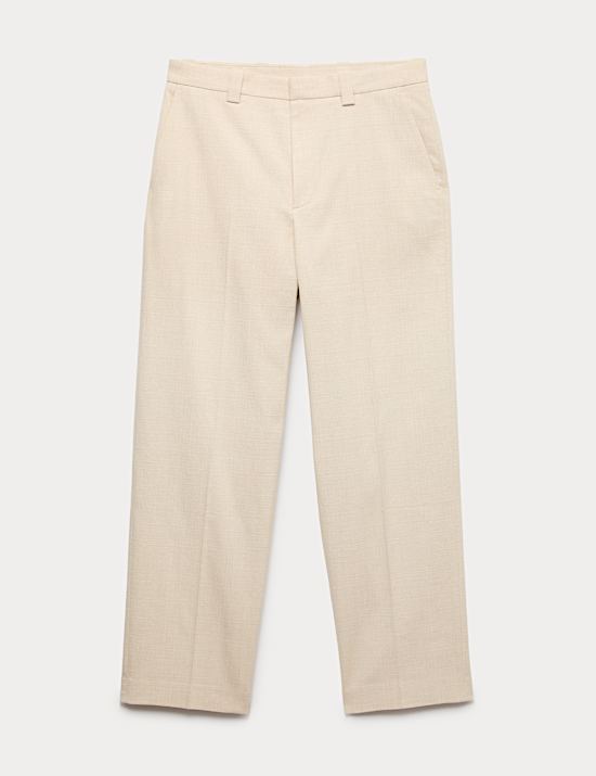 Relaxed Fit Textured Trousers