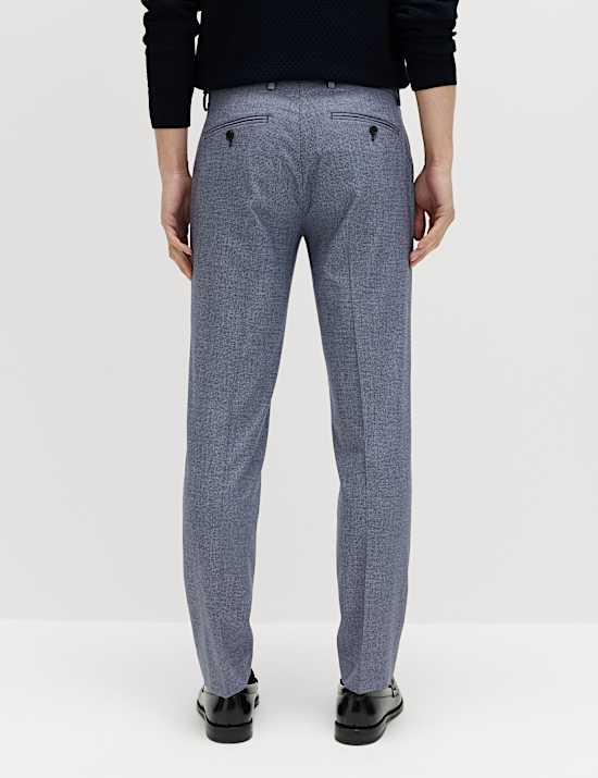 Tailored Fit Micro Grid Trousers