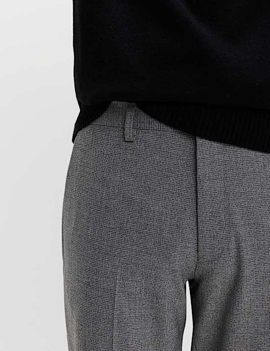 Tailored Fit Micro Grid Trousers