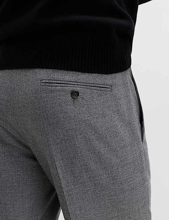 Tailored Fit Micro Grid Trousers