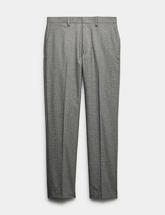 Tailored Fit Micro Grid Trousers
