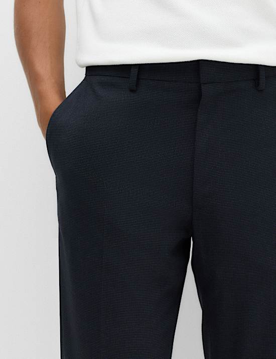 Tailored Fit Pindot Stretch Trousers