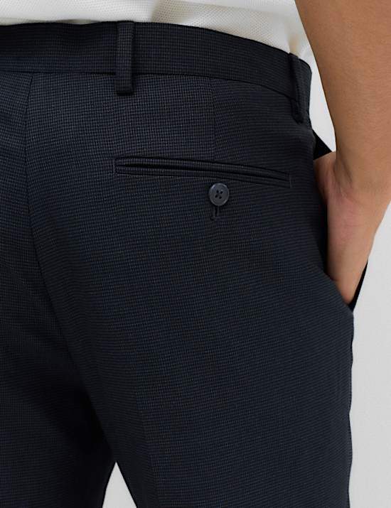 Tailored Fit Pindot Stretch Trousers