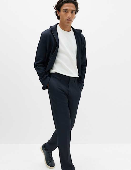 Tailored Fit Pindot Stretch Trousers