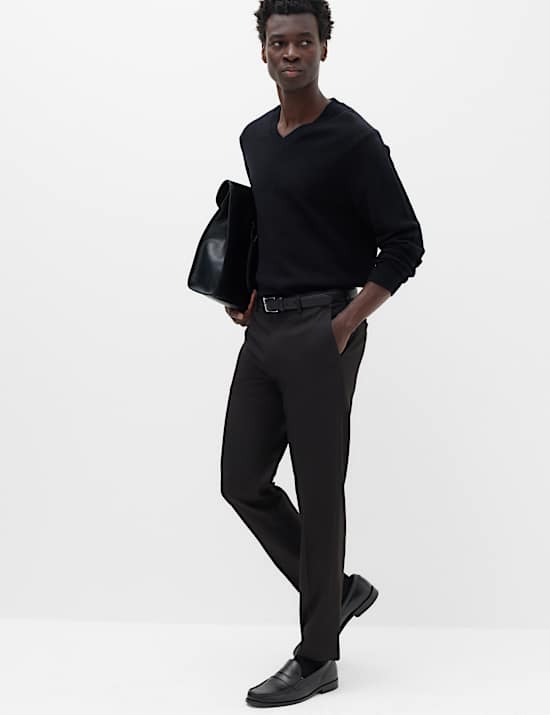 Tailored Fit Pindot Stretch Trousers