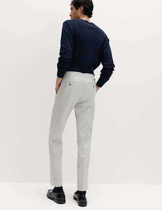 Tailored Fit Herringbone Trousers