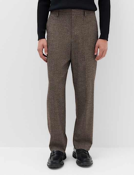 Relaxed Fit Boucle Textured Smart Trousers