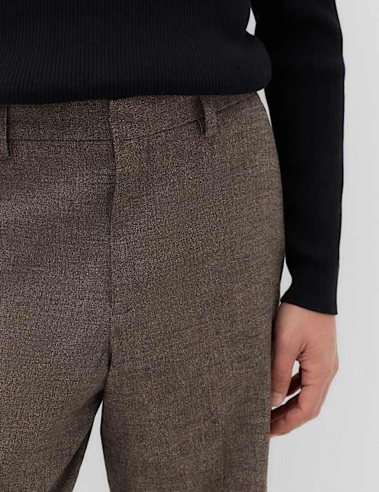 Relaxed Fit Boucle Textured Smart Trousers