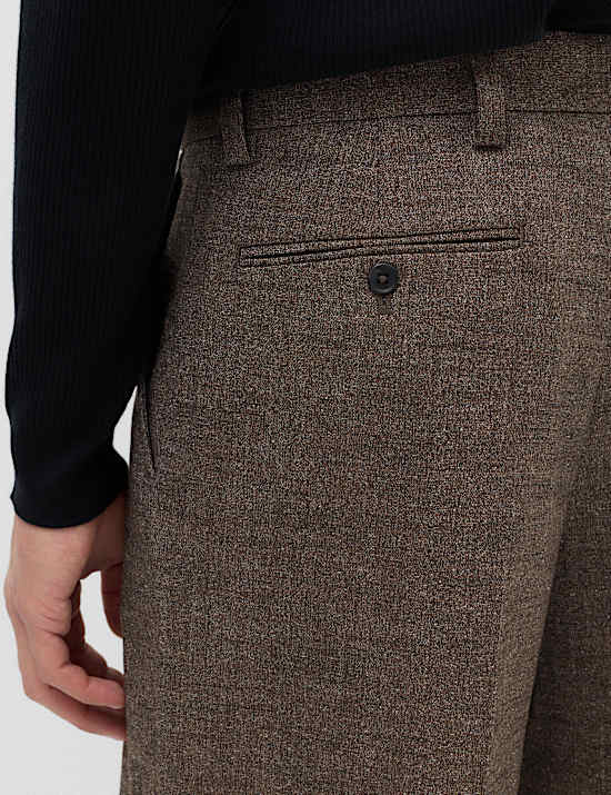 Relaxed Fit Boucle Textured Smart Trousers