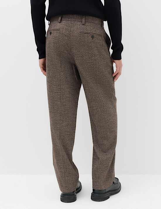 Relaxed Fit Boucle Textured Smart Trousers