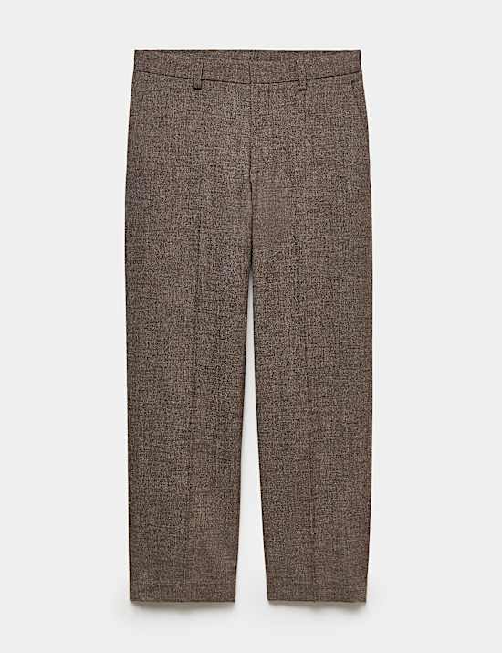 Relaxed Fit Boucle Textured Smart Trousers