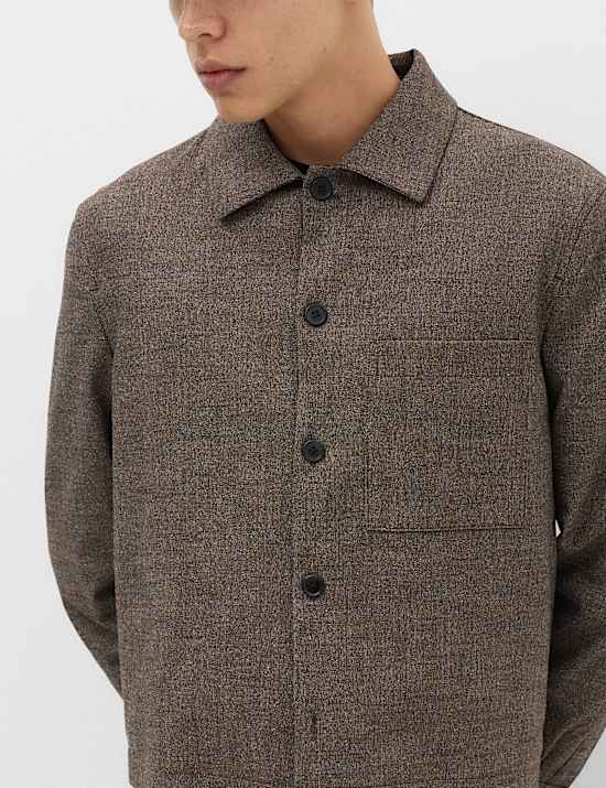 Textured Boxy Overshirt