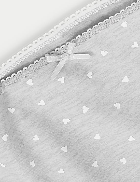 Σλιπ από ελαστικό βαμβάκι με σχέδιο καρδιά, σετ των 10 (2-14 ετών)