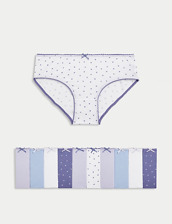 10 Pak Celana Dalam Wanita Katun Elastis Motif Bintang (2-14 Tahun)