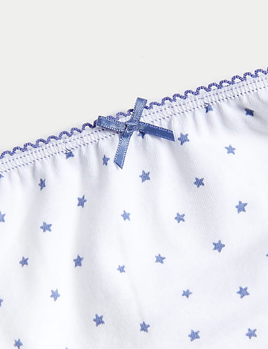 10pk Cotton with Stretch Star Knickers (2-14 Yrs)