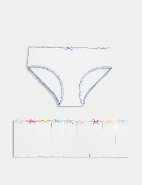 10pk Cotton with Stretch Knickers (2-14 Yrs)