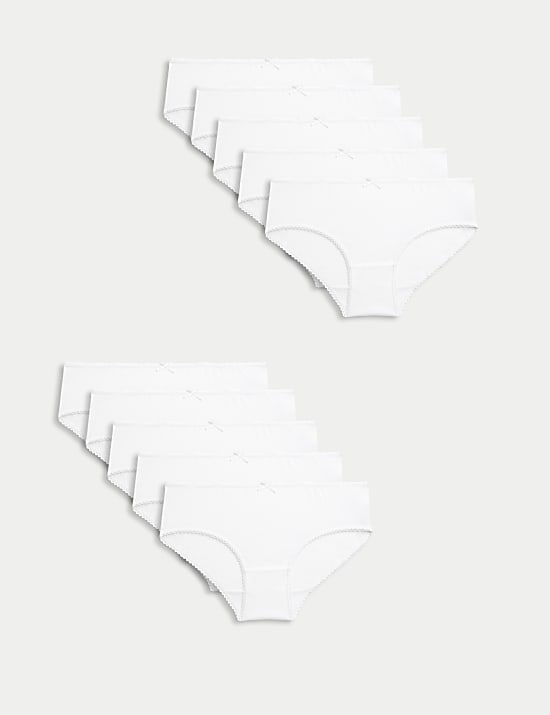 10pk Cotton with Stretch Knickers (2-14 Yrs)