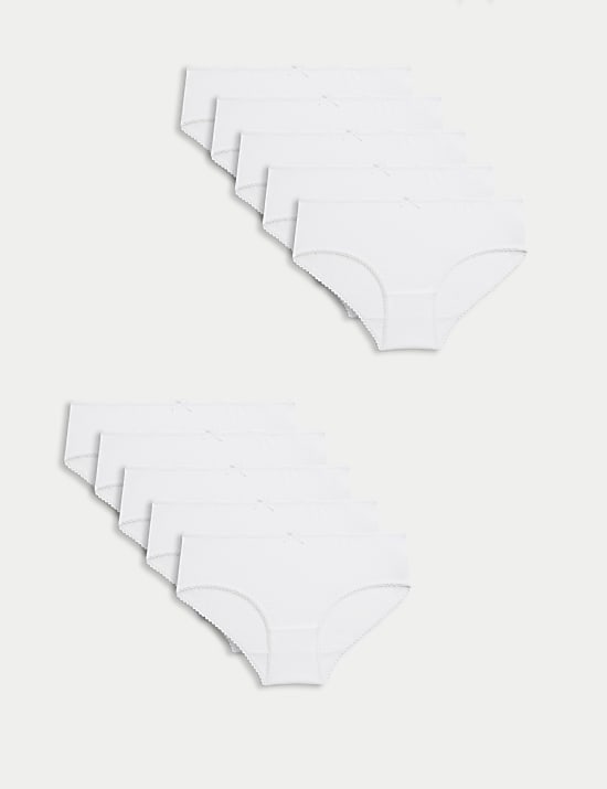 10pk Cotton with Stretch Knickers (2-14 Yrs)
