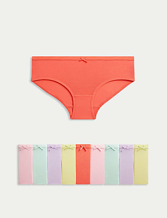 10pk Cotton with Stretch Bright Knickers (2-14 Yrs)