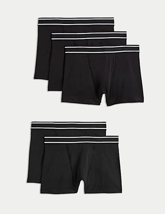 Lot de 5 boxers en coton extensible (du 5 au 16 ans)