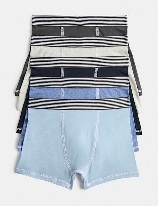 5er-Pack Unterhosen mit hohem Baumwollanteil und Nautikmotiv (5&ndash;16 Jahre)