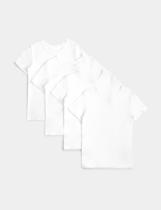 4 Pack Pure Cotton Vests (2-14 Yrs)