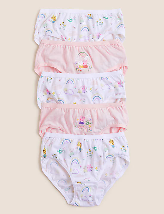 5pk Pure Cotton Peppa Pig&trade; Knickers (18 Mnths - 7 Yrs)