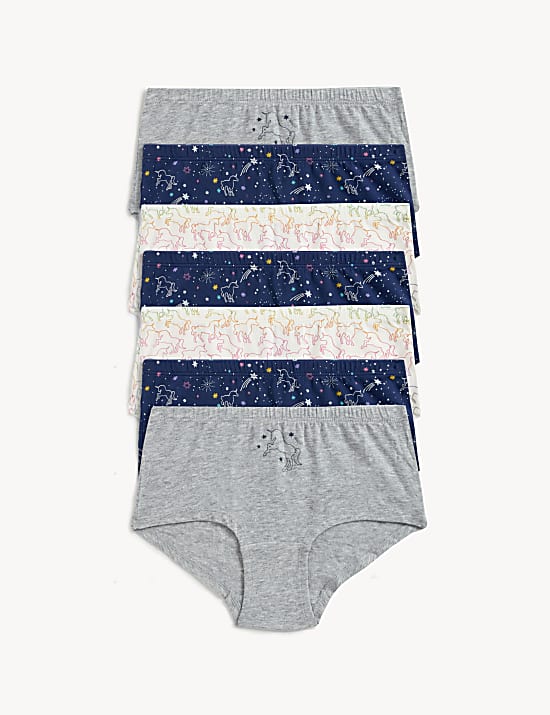 7pk Cotton Rich Unicorn Shorts