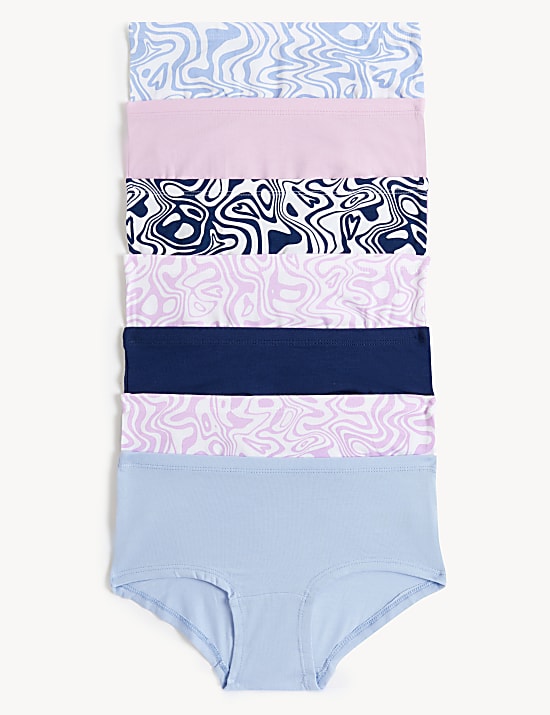 7pk Cotton Rich Marble Shorts