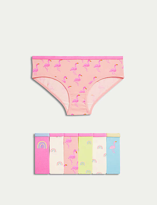 7pk Cotton with Stretch Rainbow Knickers (2-12 Yrs)