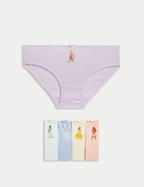 5pk Cotton with Stretch Disney Princess™ Knickers (2-10 Yrs)