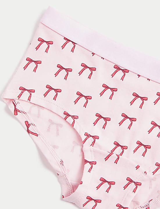 7pk Cotton with Stretch Bow Shorts (5-16 Yrs)