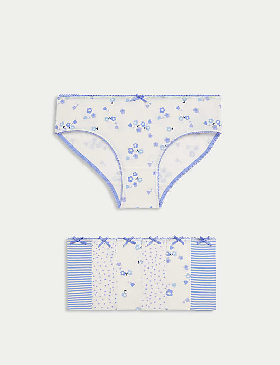 7pk Cotton Rich Floral Knickers (2-12 Yrs)