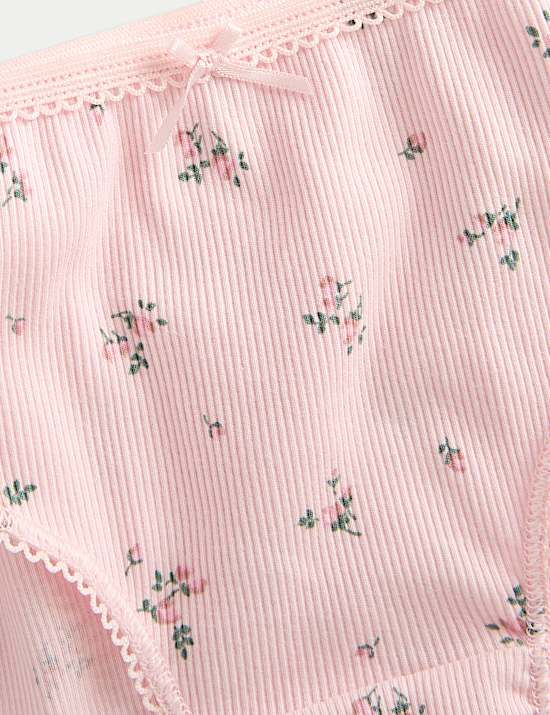 7pk Cotton with Stretch Floral Knickers (2-12 Yrs)