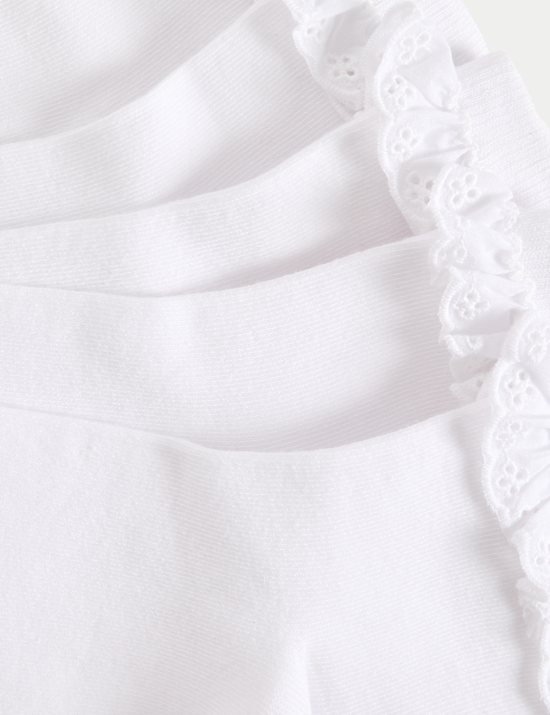 5pk Cotton Rich Broderie Frill School Socks