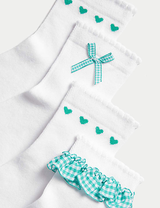 4pk Cotton Rich School Socks (6 Small –7 Large)