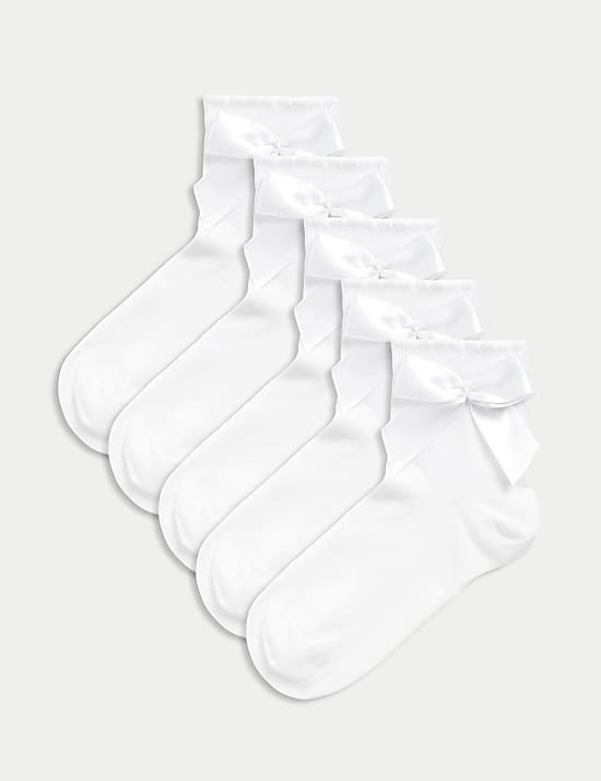 Pack de 5 pares de calcetines de algodón con lazo en el tobillo (6&nbsp;pequeño-7&nbsp;grande)