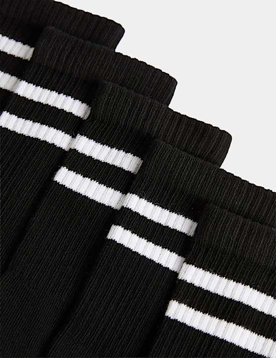 5 Pack Cotton Rich Sports Striped Socks