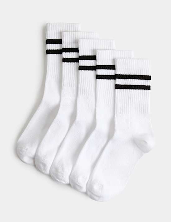 5 Pack Cotton Rich Sports Striped Socks