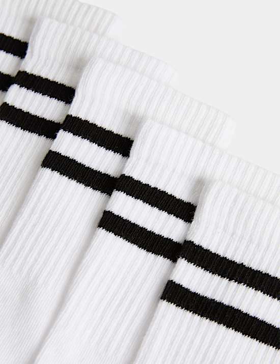 5 Pack Cotton Rich Sports Striped Socks