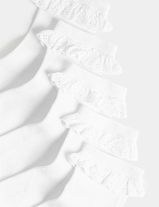 5 Pack Cotton Rich Frill Ankle Socks