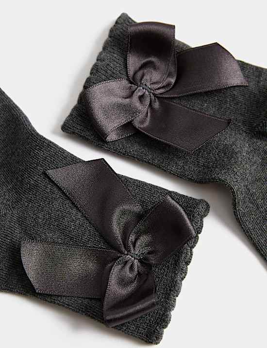 Lot de 5 paires de chaussettes mi-bas en coton avec n&oelig;ud (du 23 au 40,5)