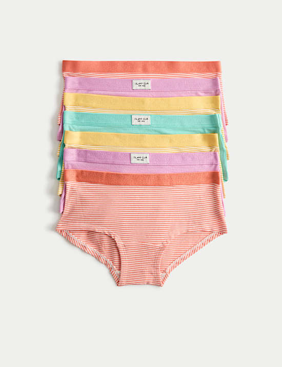 Pack de 7 pantalones cortos de rayas de algod&oacute;n (5-16 a&ntilde;os)