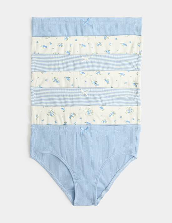 7 Pack Floral Striped Knickers (18 Mths - 16 Yrs)