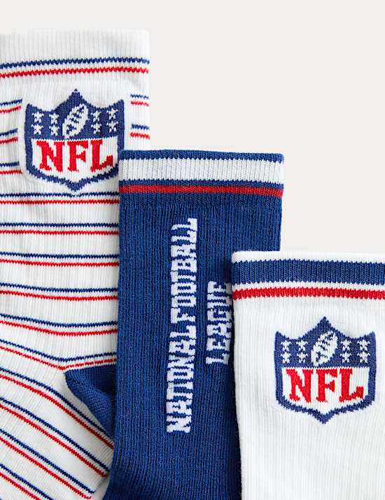 Lot de 3 paires de chaussettes en coton motif NFL (du 23 au 40,5)